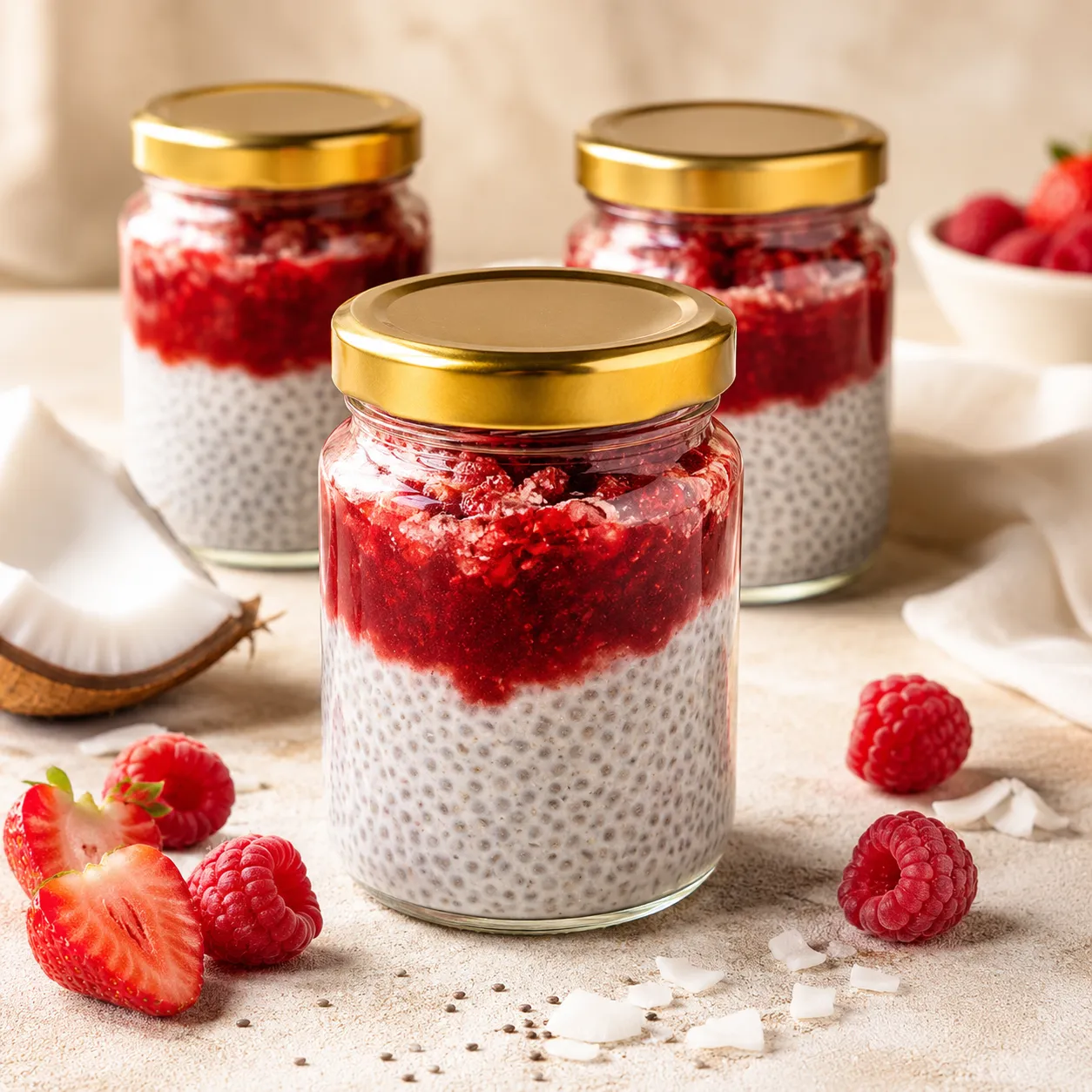 Postre de Leche de Coco con Chía