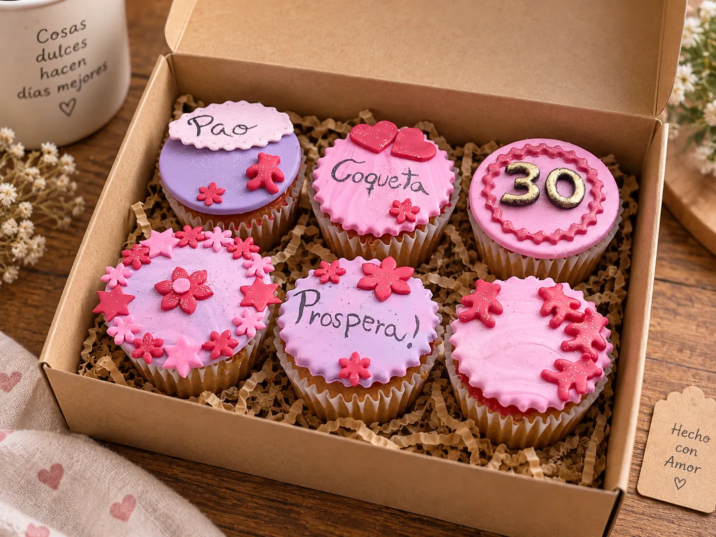 Cupcakes Decorados × 6 unidades